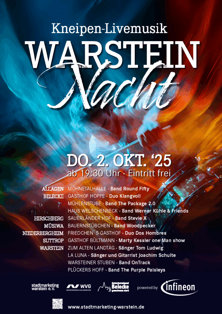 Nächste Konzerte 02.10.2025 Warstein - Mühlenstube